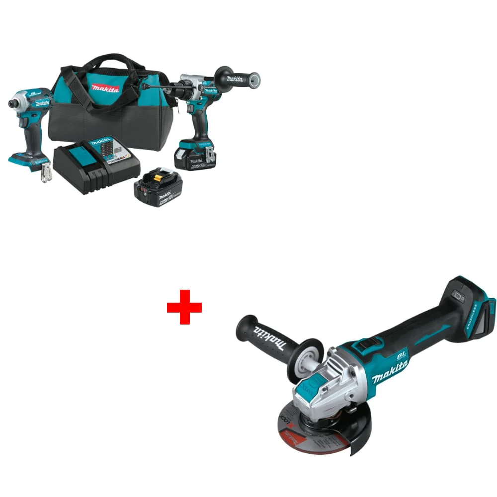 Makita XT288T 18V LXT 2-Pc. Combo Kit w/ FREE XAG25Z 18V LXT Angle Grinder - Mactool Shop
