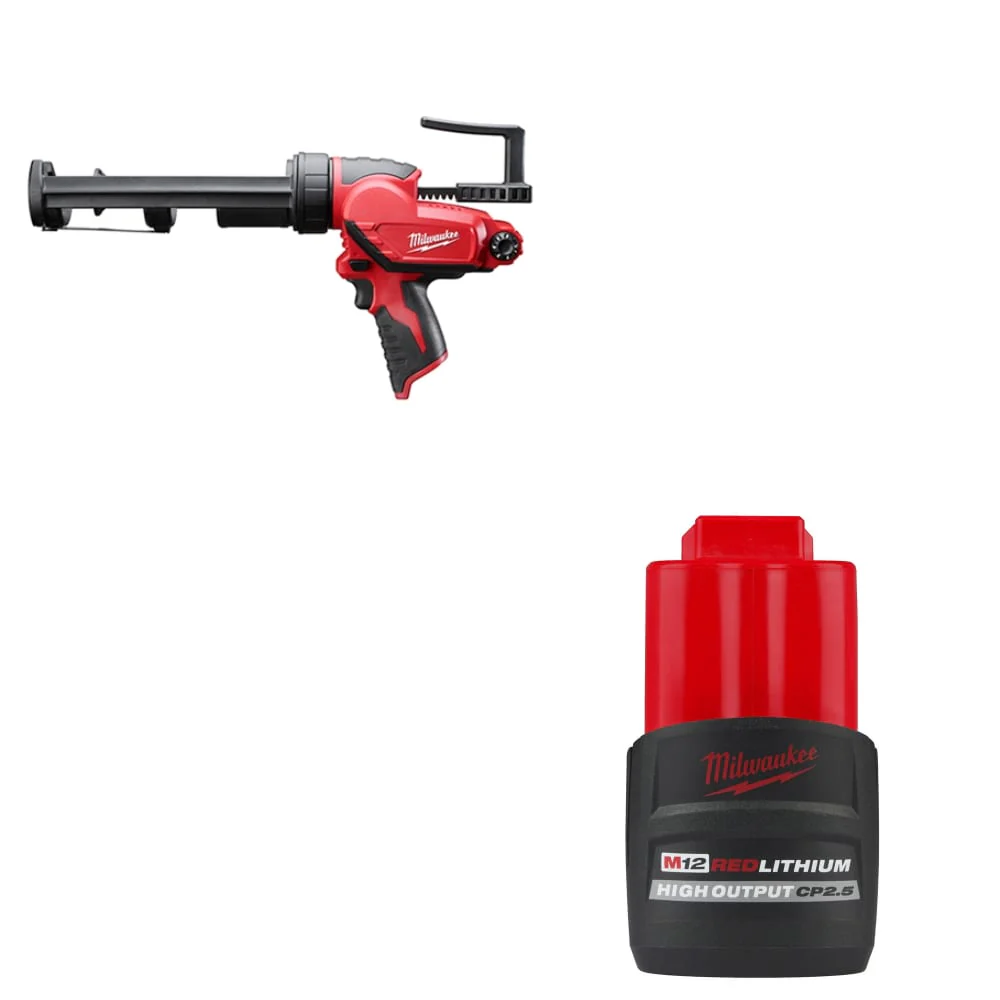 Milwaukee 2441-20 M12 Caulk and Adhesive Gun w/ FREE 48-11-2425 Battery Pack - Mactool Shop