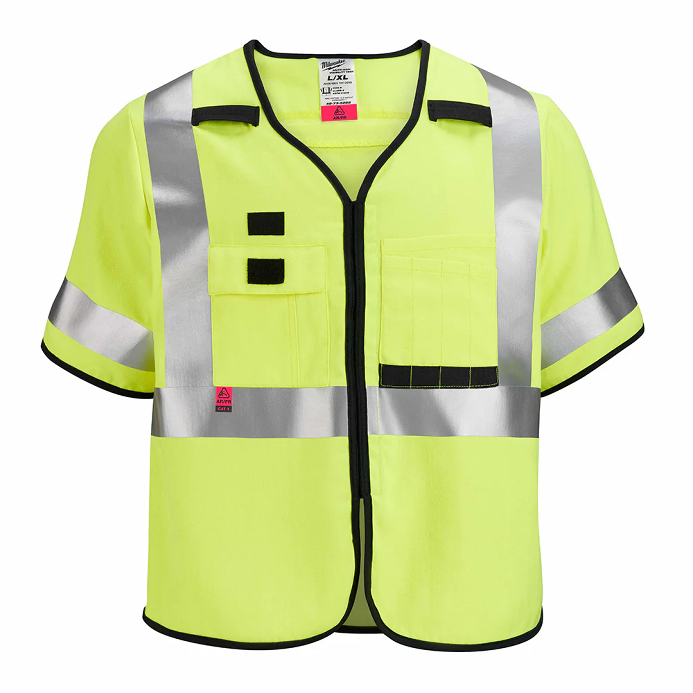 Milwaukee 48-73-5321 AR/FR Cat. 1 Class 3 High Visibility Yellow Safety Vest - S/M - Mactool Shop