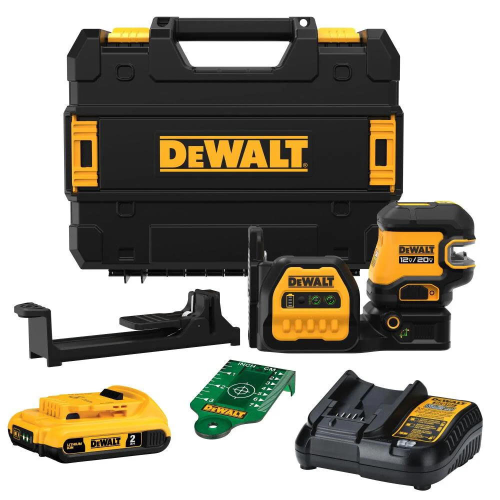 DeWalt DCLE34220G 20V Cross line 2 Spot Combo Laser Kit w/ Battery - Mactool Shop