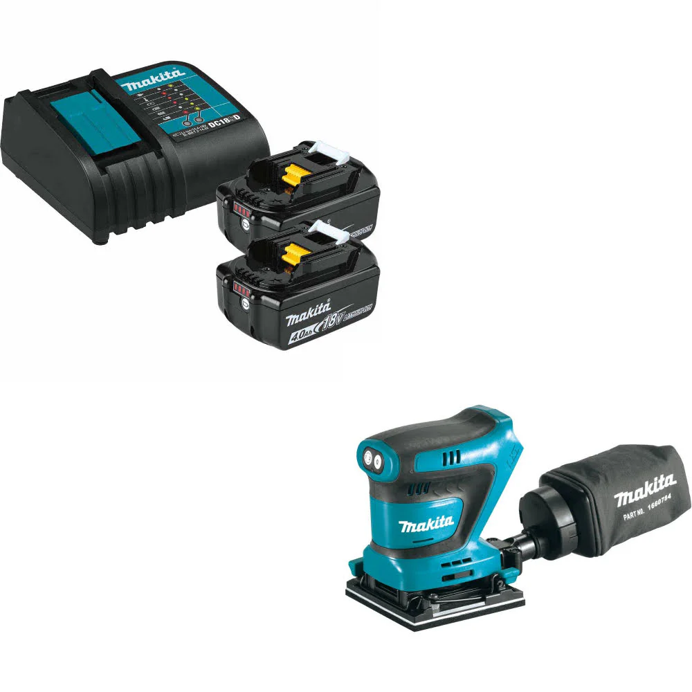Makita BL1840BSC2 18V LXT Li-Ion Starter Pack W/ FREE XOB02Z 18V LXT Sander - Mactool Shop