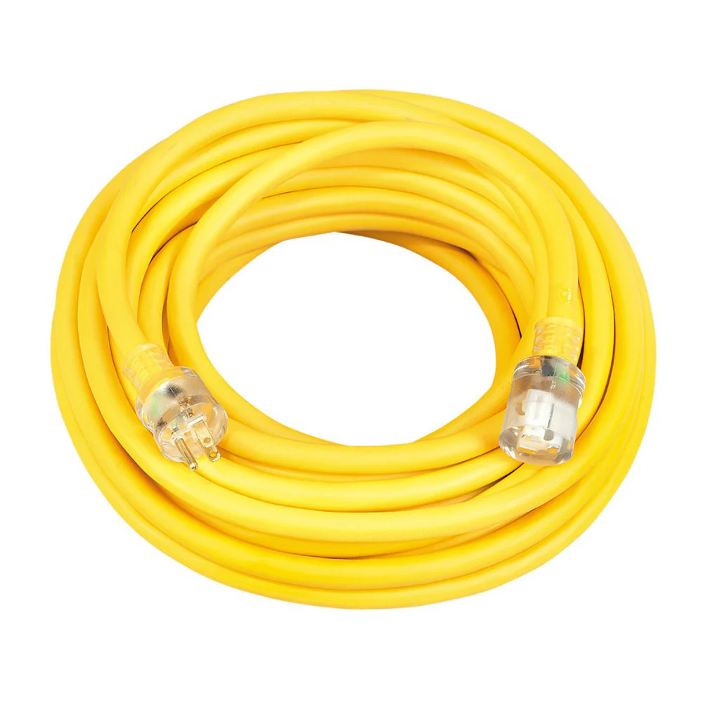 Southwire 2689SW0002 10/3 100' SJTW Yellow Extension Cord with Lighted End - Mactool Shop