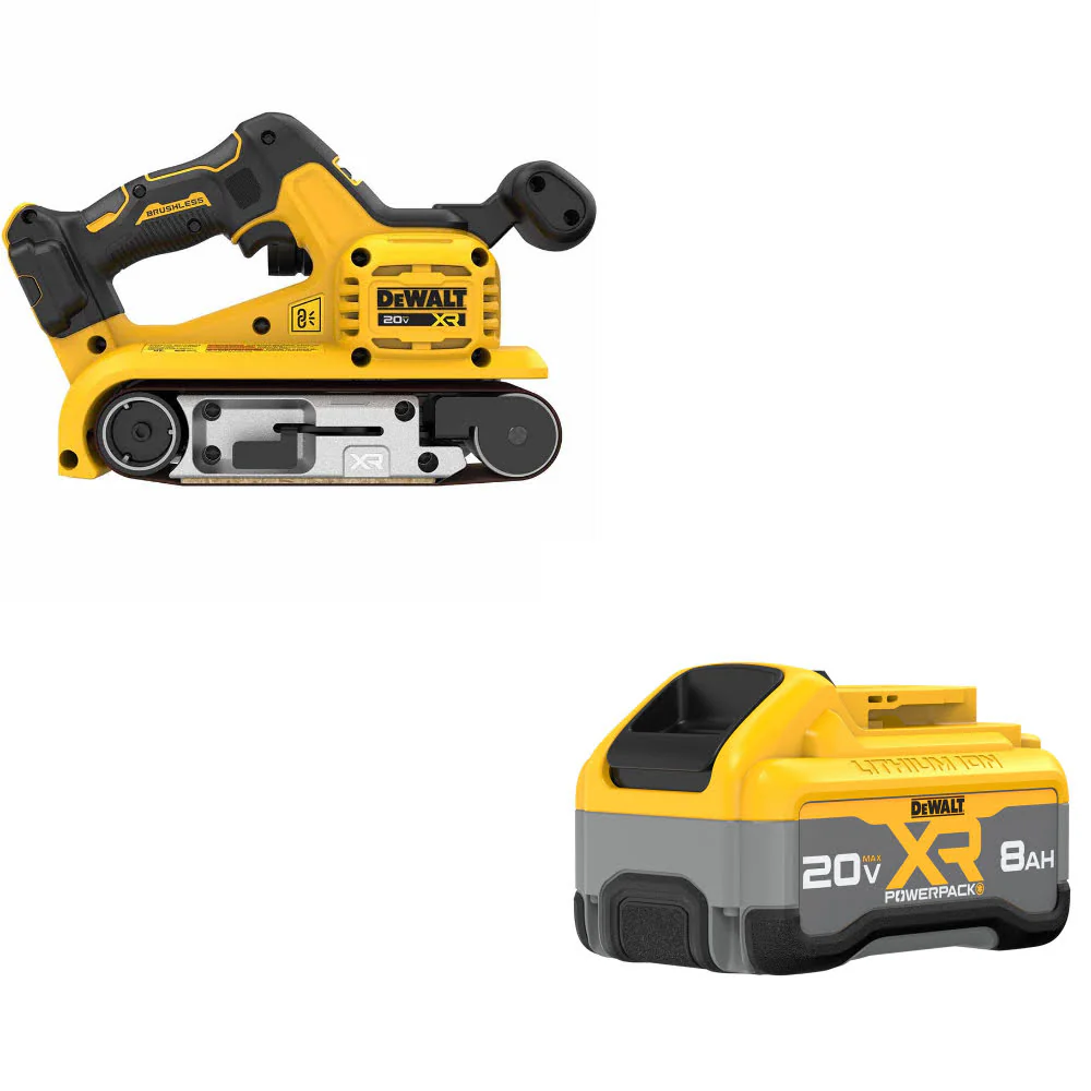 DeWalt DCW220B 20V Max XR Belt Sander W/ FREE DCB2108 20V MAX POWERPACK Battery - Mactool Shop