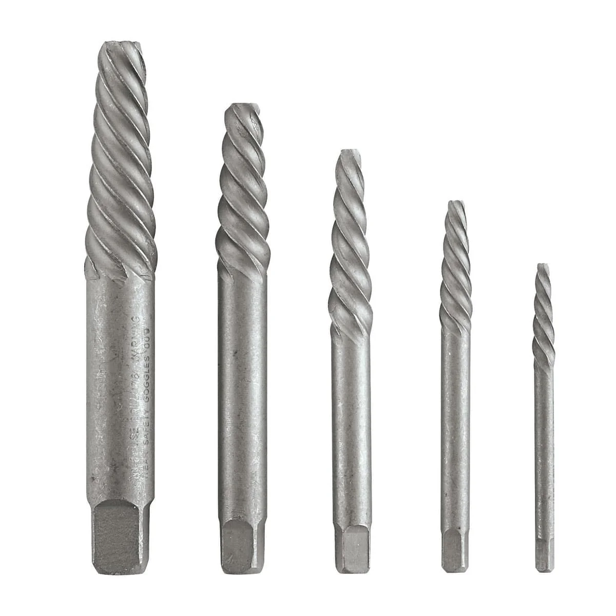 Bosch BSPE5S 5 pc. High-Carbon Steel Spiral Flute Screw Extractor Set - Mactool Shop