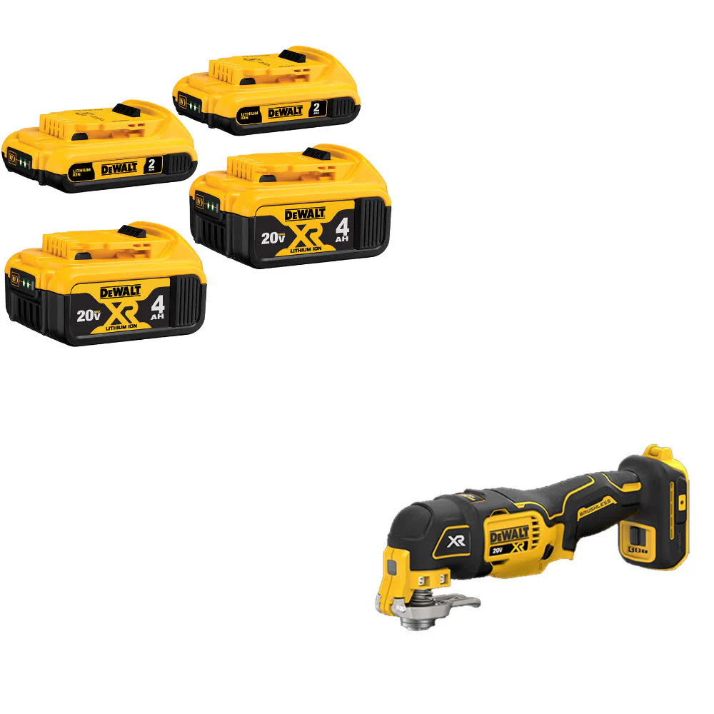 DeWalt DCB324-4 20V MAX Battery 4-Pack W/ FREE DCS356B 20V MAX XR Multi-Tool - Mactool Shop