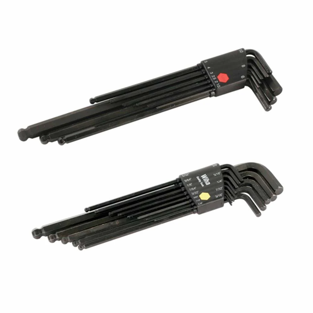 Wiha 36995 22 Piece Ball End Long Arm Hex L-Key Set - Metric - Inch - Mactool Shop