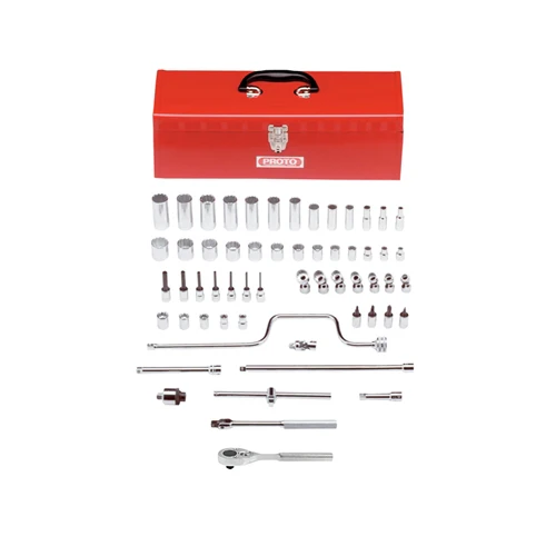 Proto J52140 3/8 Drive 59 Pc. Socket Set - 12 Point - With Tool Box - Mactool Shop