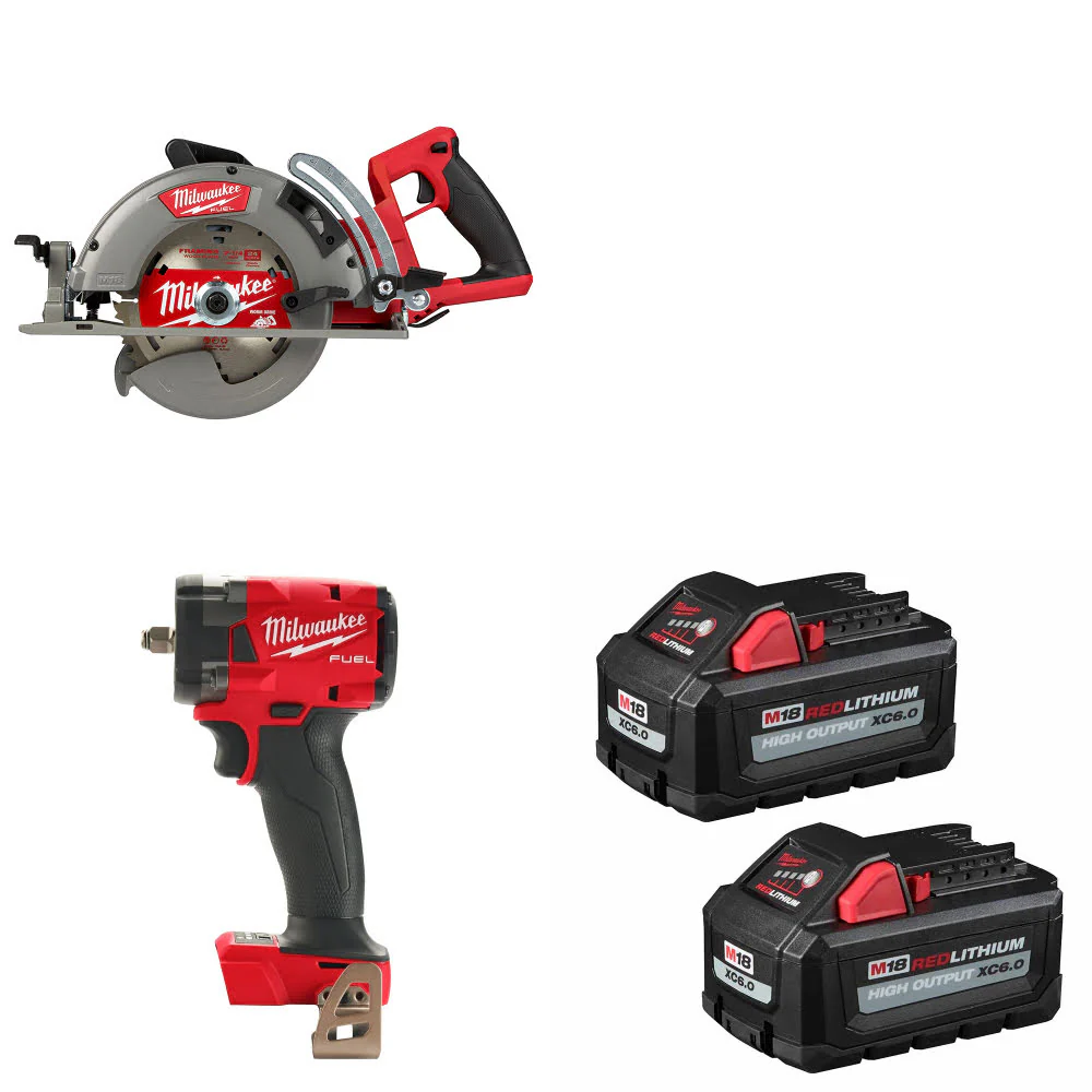 Milwaukee 2830-20 M18 FUEL Circ Saw W/ M18 Impact Wrench & FREE Battery 2 Pack - Mactool Shop