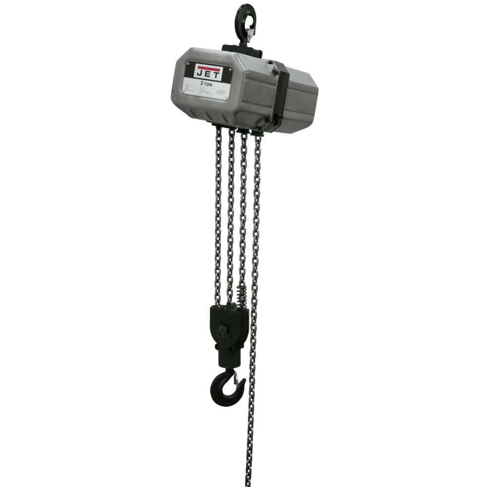 Jet JT9-331000 3SS-3C-10, 3-Ton Electric Chain Hoist 3-Phase 10' Lift - Mactool Shop