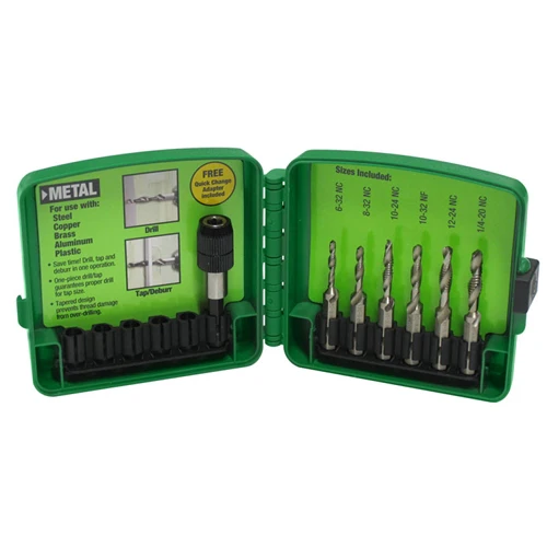 Greenlee DTAPKIT 6-32 to 1/4-20 6 Piece Drill/Tap Set - Mactool Shop