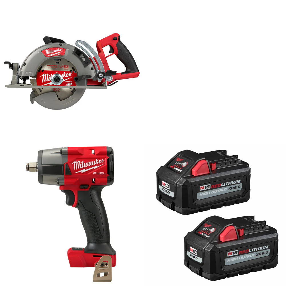 Milwaukee 2830-20 M18 FUEL Circ Saw W/ M18 Impact Wrench & FREE Battery 2 Pack - Mactool Shop