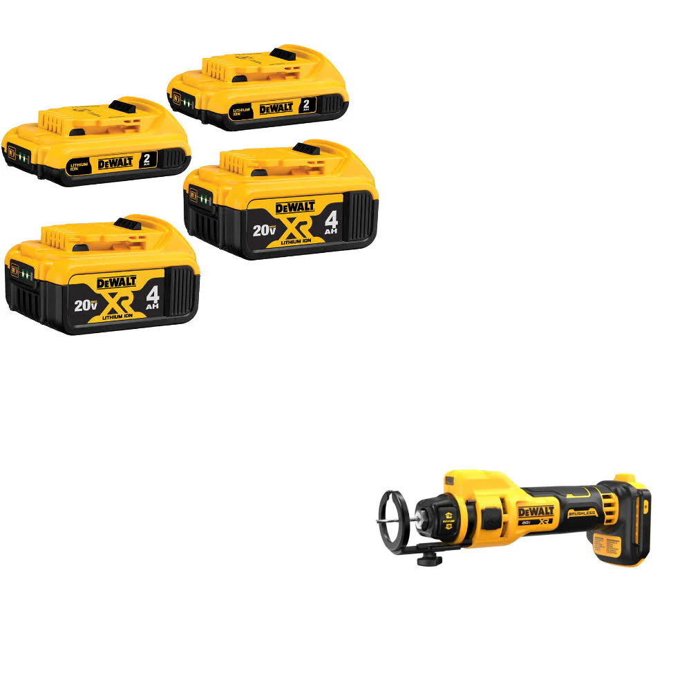 DeWalt DCB324-4 20V MAX Battery 4-Pack W/ FREE DCE555B 20V MAX Cut-Out Tool - Mactool Shop