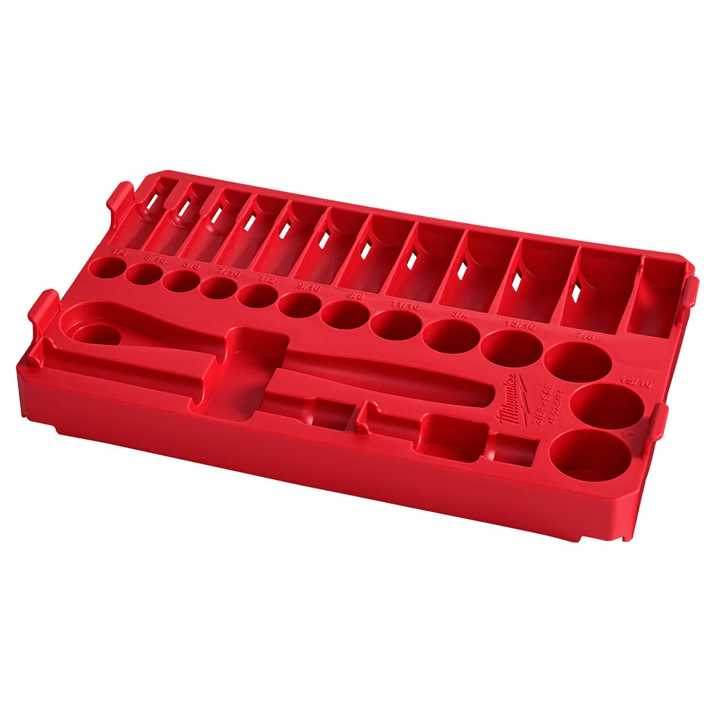 Milwaukee 48-22-9481T 3/8” 28pc Ratchet and Socket Set SAE Tray - Mactool Shop