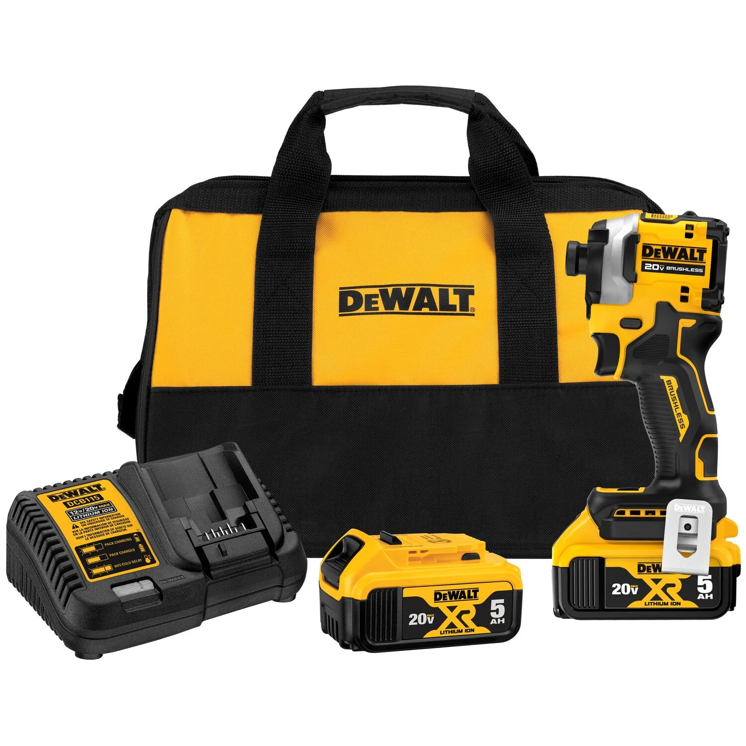 DeWalt DCF850P2 ATOMIC 20V MAX* 1/4 in. Brushless Cordless 3-Speed Impact Driver Kit (2 Batteries) - Mactool Shop