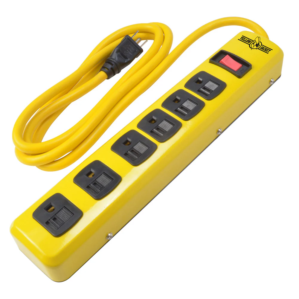 Southwire 5139N Yellow Jacket 6 Outlet Metal Power Strip, 6' cord - Mactool Shop