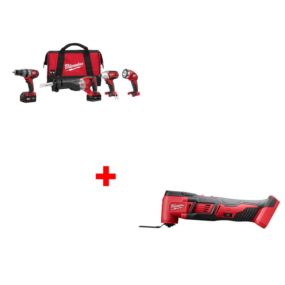 Milwaukee 2696-24 M18 4pc Combo Kit w/ FREE 2626-20 M18 Multi-Tool Bare 2pk - Mactool Shop