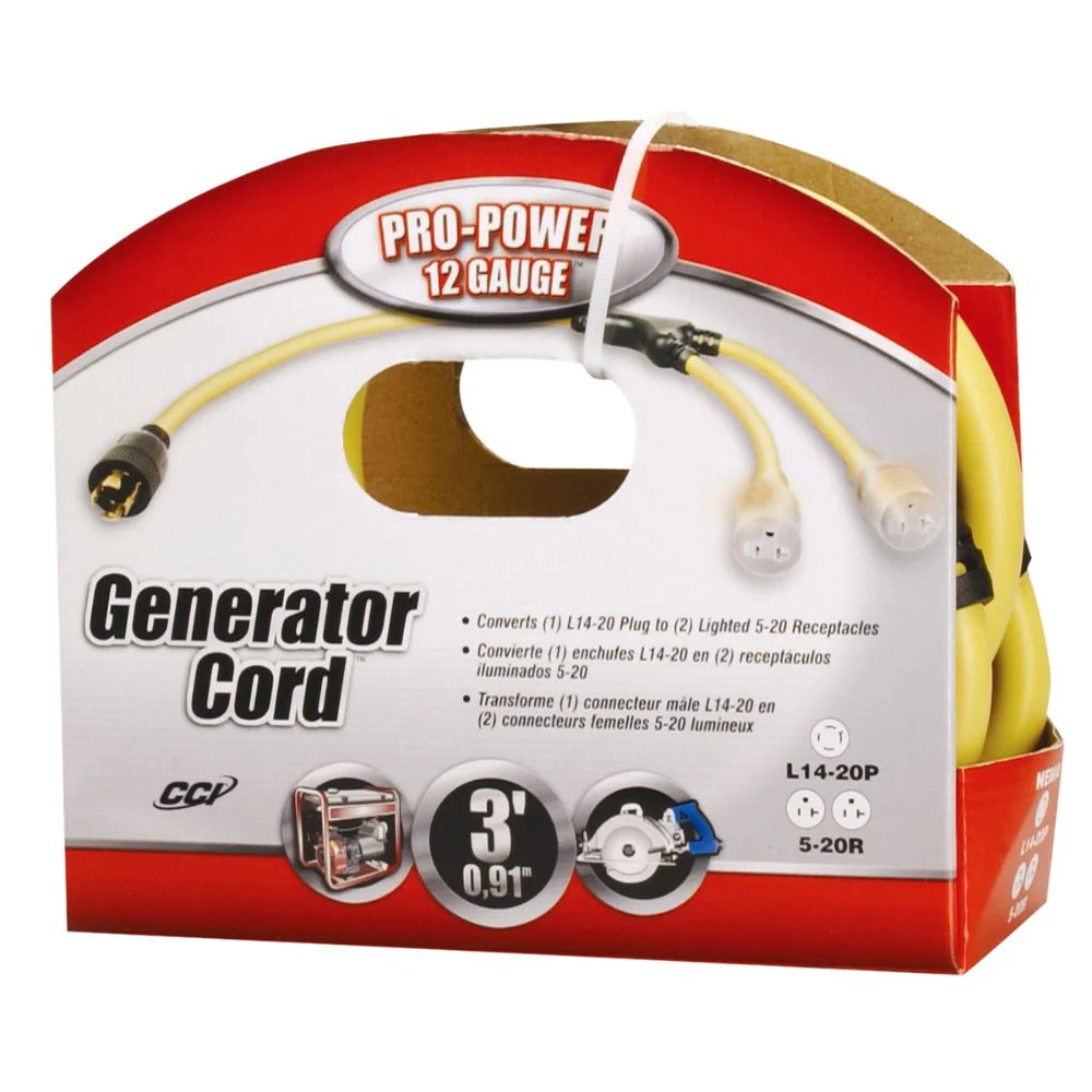 Southwire 19248802 10/3 STW GENERATOR ADAPTER - L14-20 PLUG TO 5-20 LIGHTED RECEPTACLE - Mactool Shop