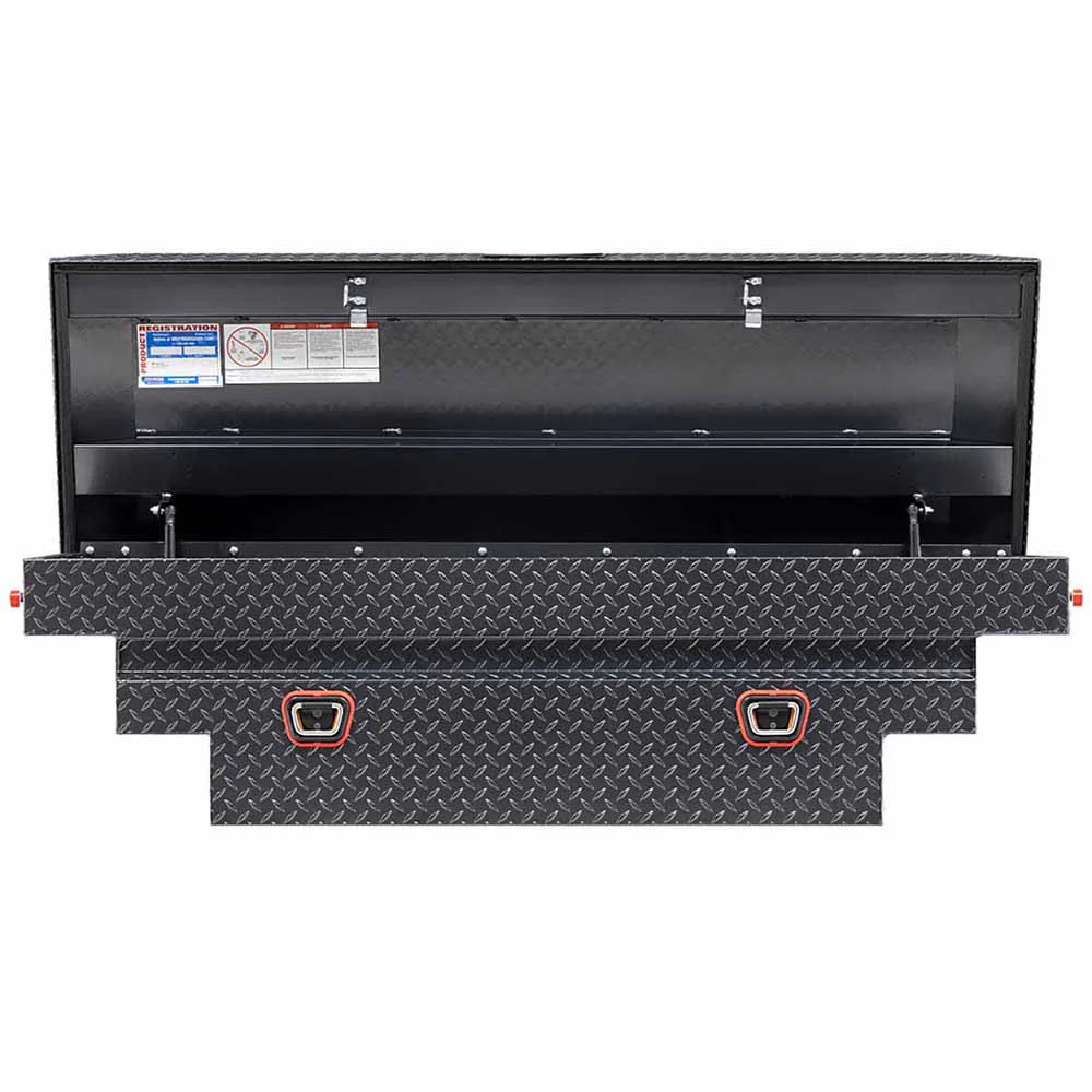 Weather Guard 137-6-03 Model 137-6-03 Saddle Box, Aluminum, Compact Deep, Gunmetal Gray, 8.0 Cu. Ft. - Mactool Shop