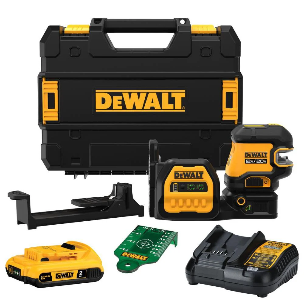 DeWalt DCLE34520G 20V Cross line 5 Spot Combo Laser Kit w/ Battery - Mactool Shop