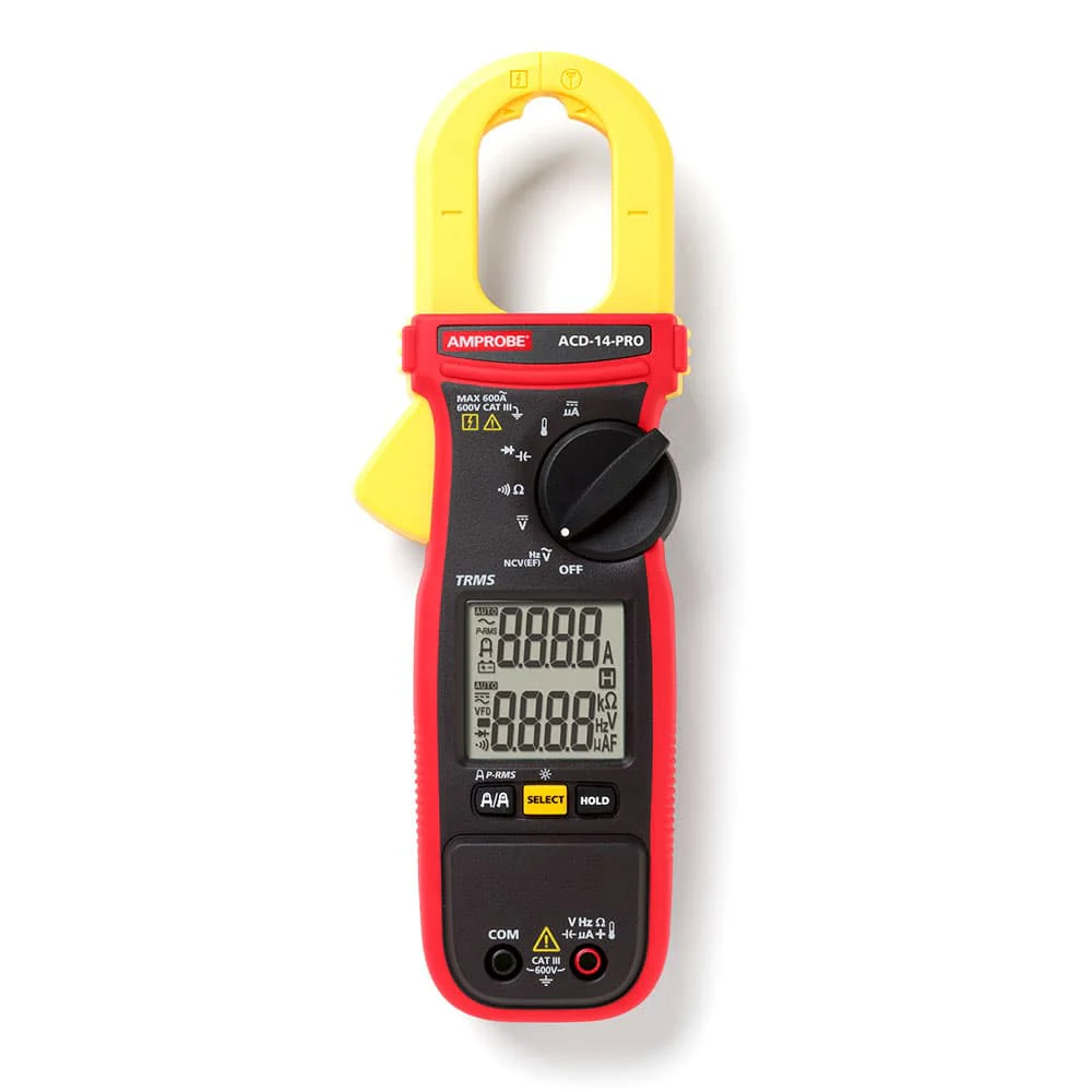 Amprobe 4718977 ACD-14-PRO 600V/600A TRMS Dual Display Autoranging HVAC/Electrical Clamp Meter - Mactool Shop