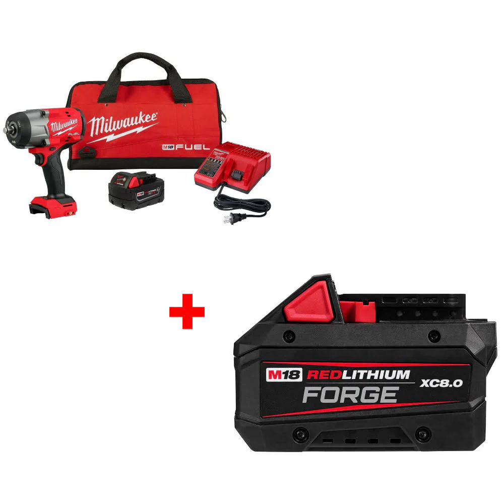 Milwaukee 2967-21B M18 Impact Wrench Kit W/ FREE 48-11-1881 M18 Battery Pack - Mactool Shop