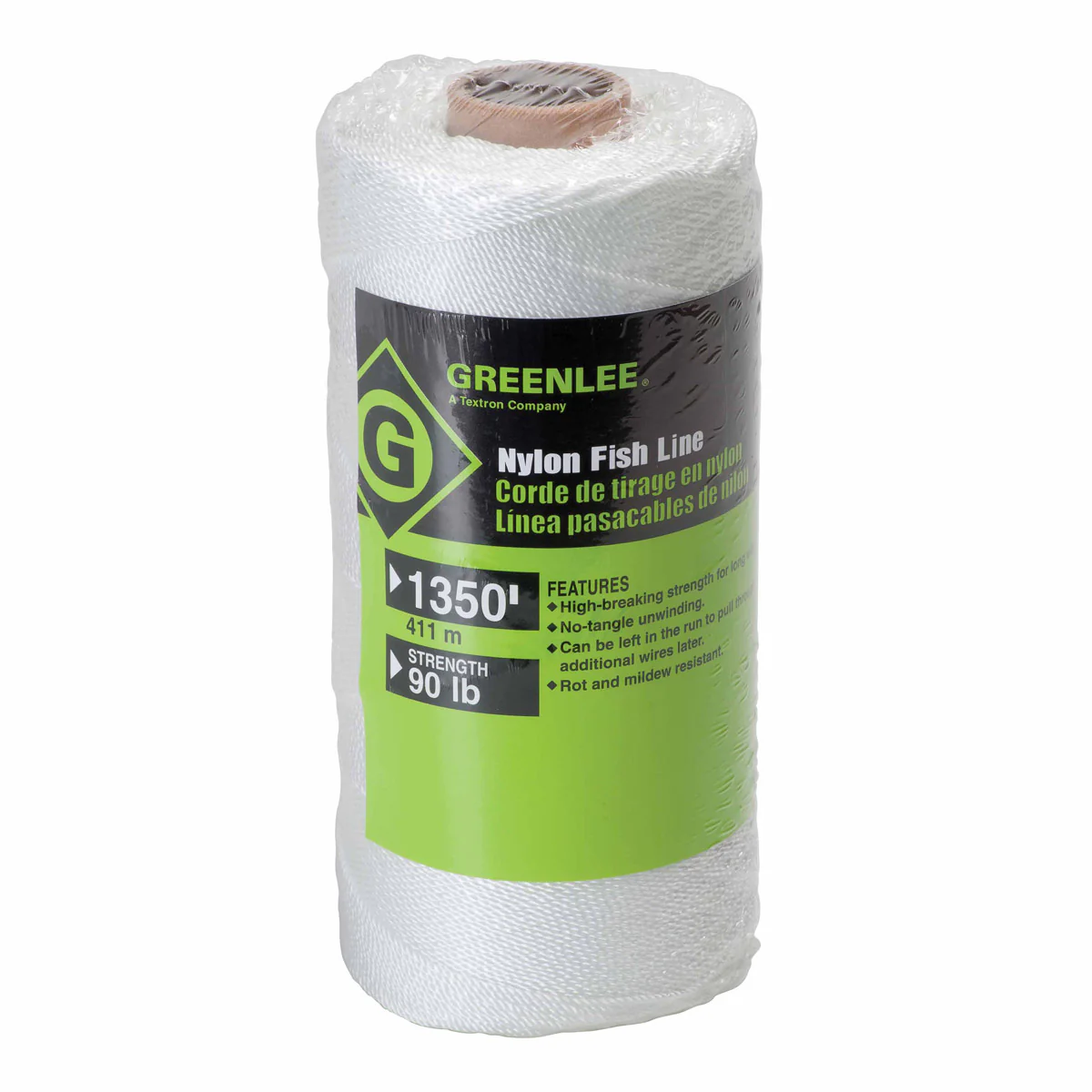 Greenlee 607 1350' Strong Lightweight Conduit Bonded Nylon Fish Line, 90 lbs Tensile - Mactool Shop