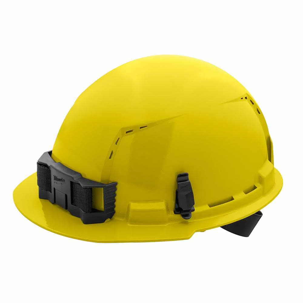 Milwaukee 48-73-1202 Yellow Front Brim Vented Hard Hat with 4PT Ratcheting Suspension – Type 1 Class C - Mactool Shop