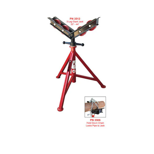 B&B Pipe Tools 3513 Giant 3 Package Ru (Jack, And Rubber Wheels) - Mactool Shop