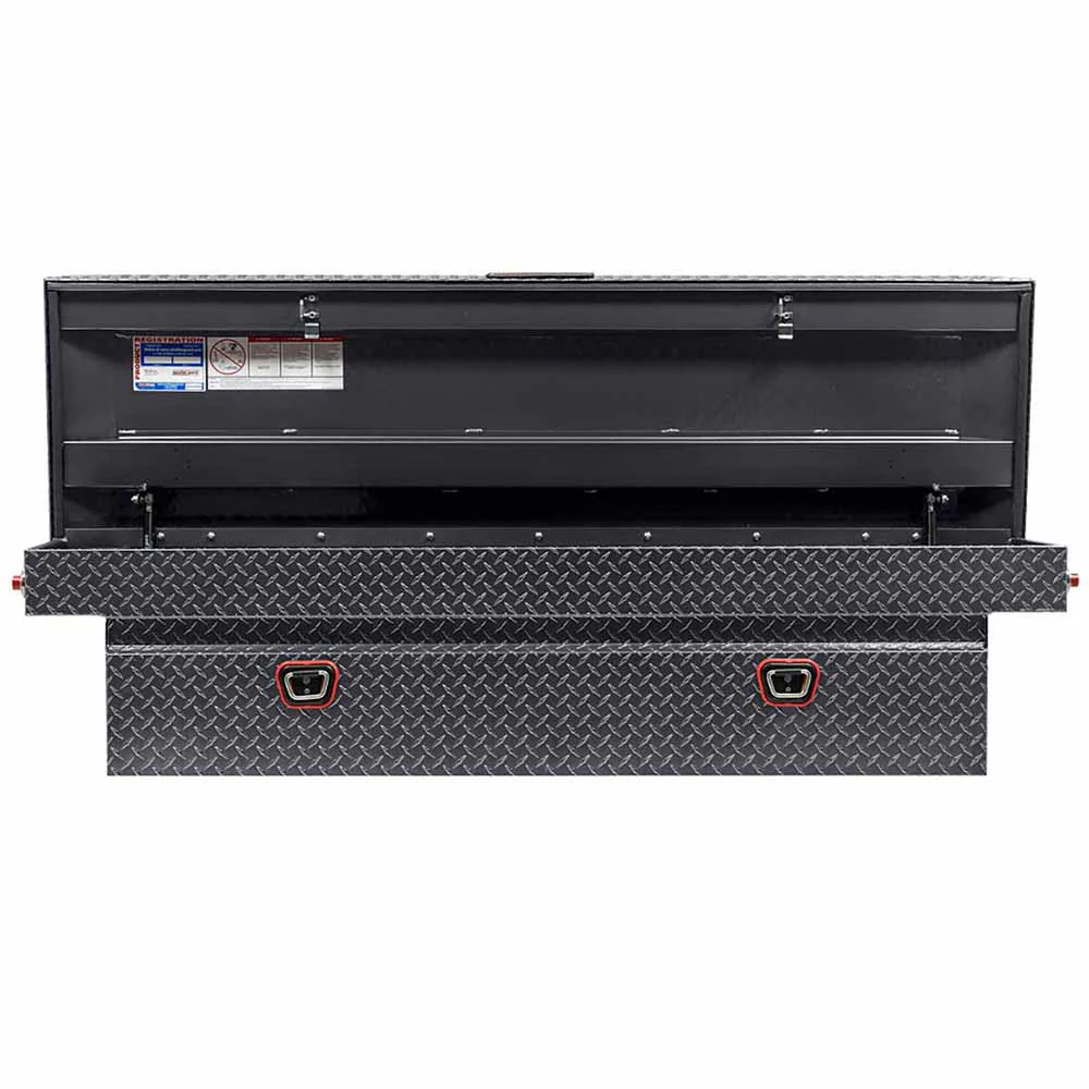 Weather Guard 127-6-03 Model 127-6-03 Saddle Box, Aluminum, Full Standard, Gunmetal Gray, 10.5 Cu. Ft. - Mactool Shop