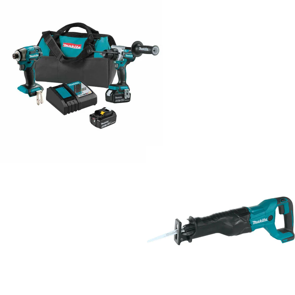 Makita XT297T 18V LXT Li-Ion 2 Pc. Combo Kit W/ FREE XRJ04Z 18V Recip Saw, Bare - Mactool Shop