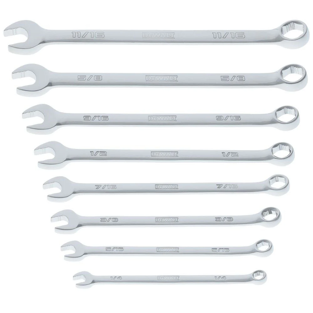 DeWalt DWMT45427 TOUGHSERIES 8-Piece SAE Combination Wrench Set - Mactool Shop