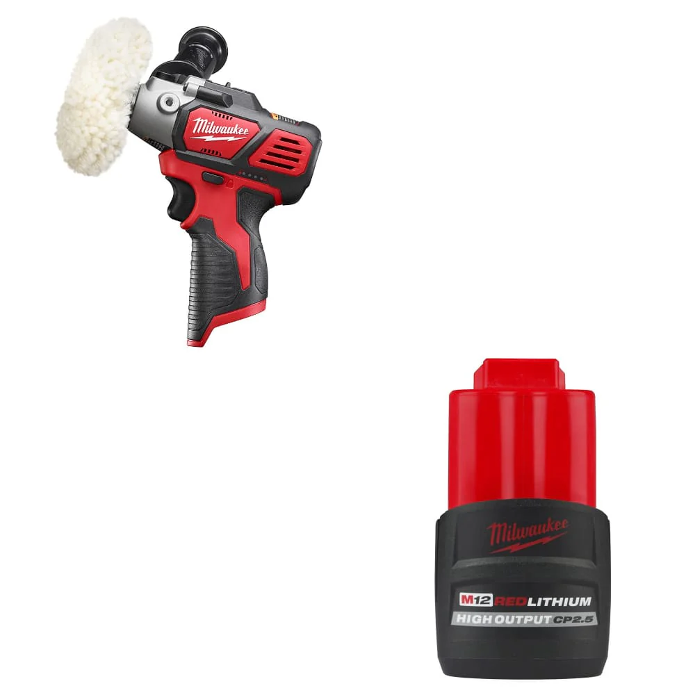 Milwaukee 2438-20 M12 Polisher/Sander, Bare W/ FREE 48-11-2425 M12 Battery Pack - Mactool Shop