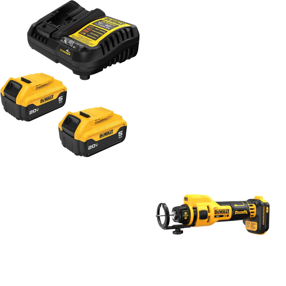 DeWalt DCB205-2C 20V MAX XR Starter Kit W/ FREE DCE555B 20V MAX Cut-Out Tool - Mactool Shop