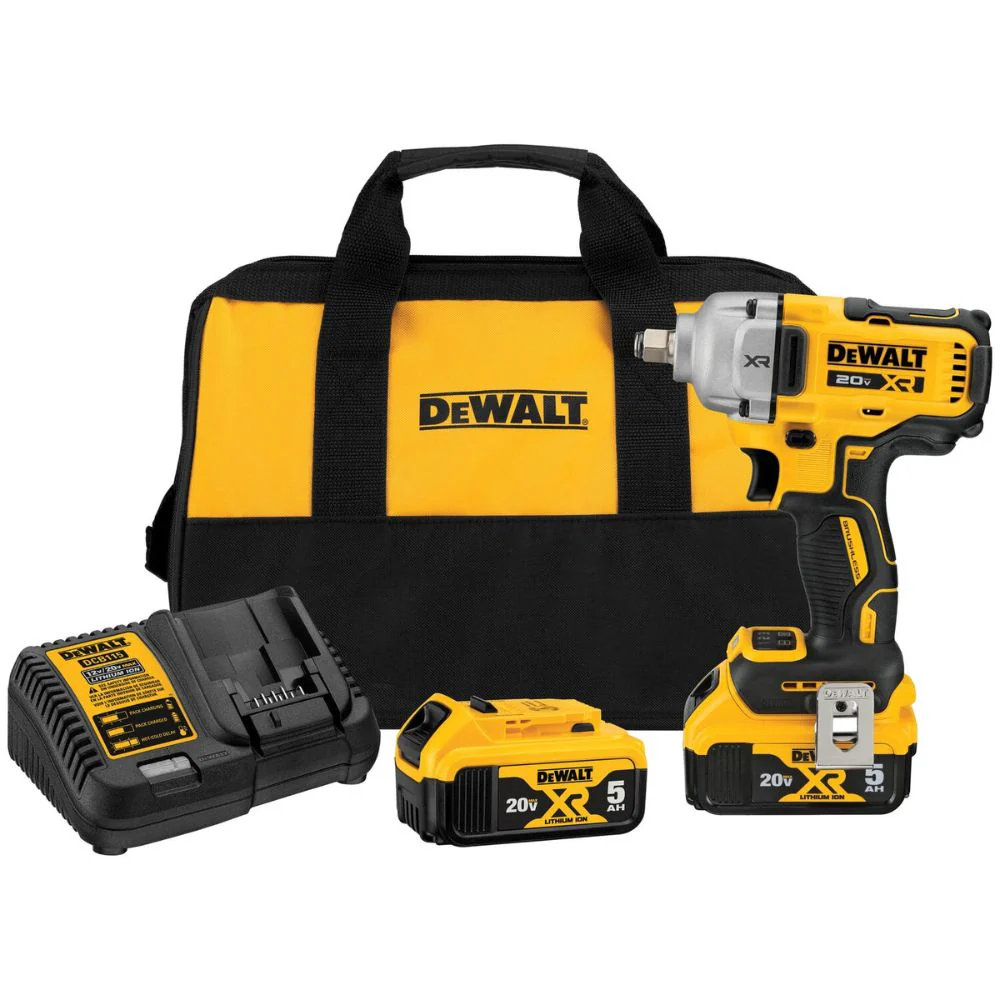DEWALT DCF891P2 20V MAX* XR® 1/2 in. Mid-Range Impact Wrench Kit with Hog Ring Anvil - Mactool Shop
