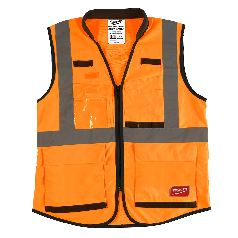 Milwaukee 48-73-5094 High Visibility Orange Performance Safety Vest - 4X/5X (CSA) - Mactool Shop