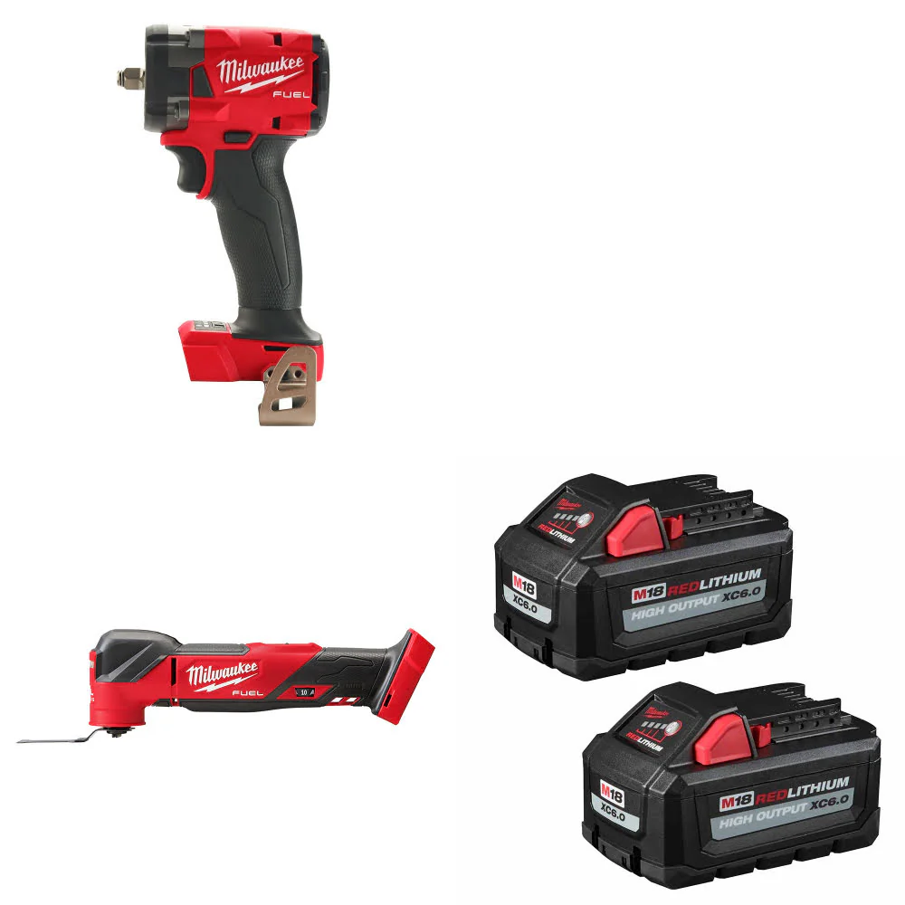Milwaukee 2854-20 M18 Impact Wrench W/ 2836-20 M18 Multi-Tool & FREE Battery-2Pk - Mactool Shop