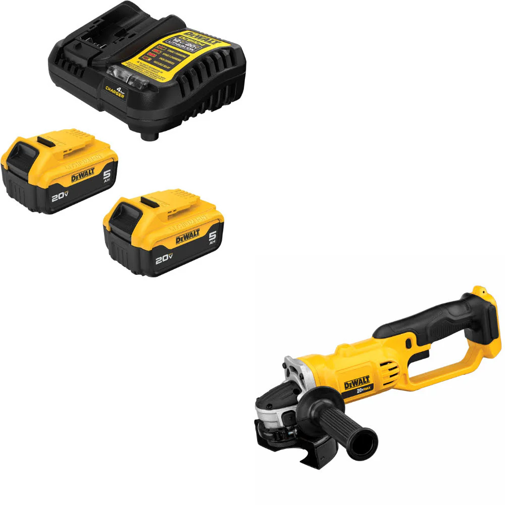 DeWalt DCB205-2C 20V MAX XR Starter Kit W/ FREE DCG412B 20V MAX Cut-Off Tool - Mactool Shop