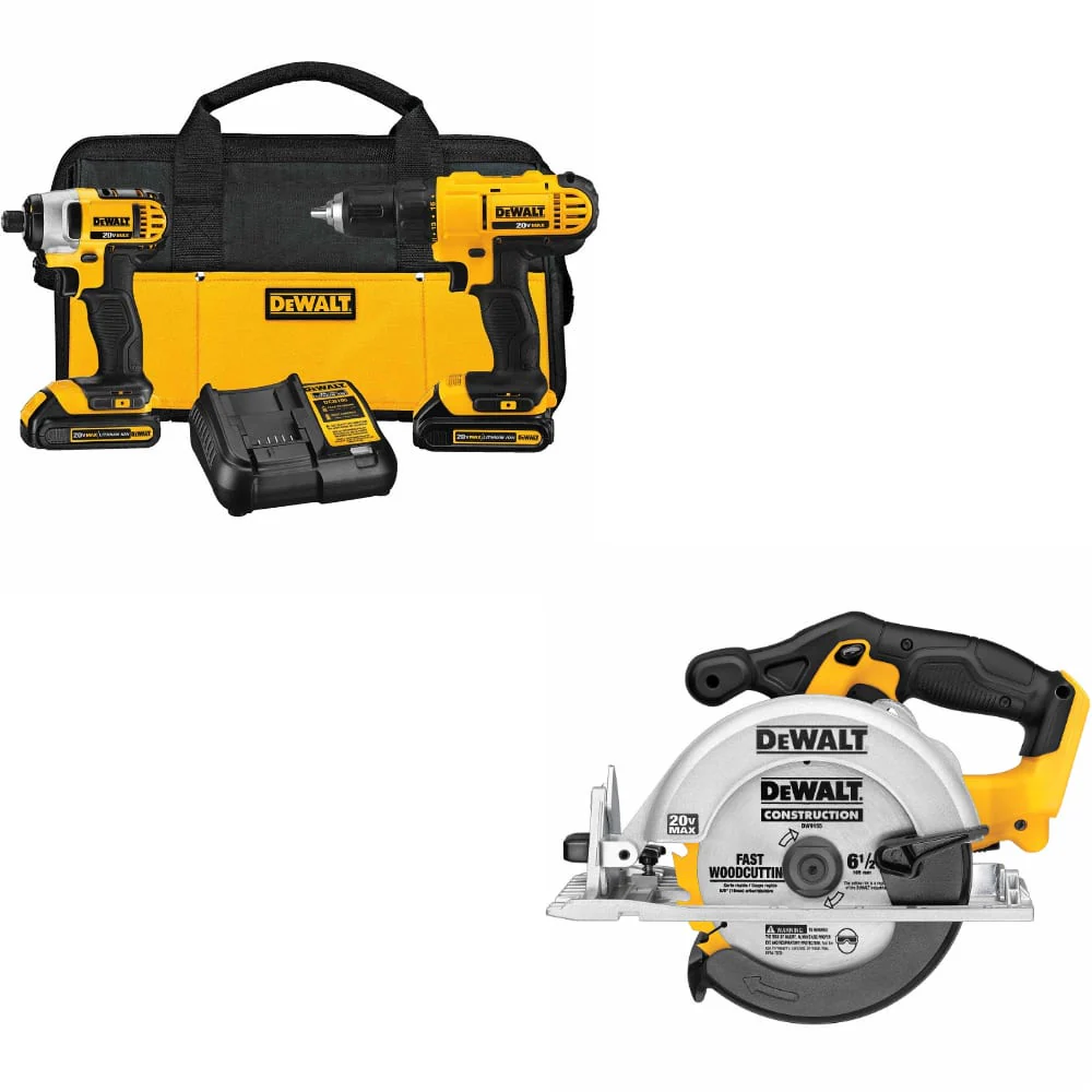 DeWalt DCK240C2 20V MAX 2-Tool Combo Kit W/ DCS391B 20V MAX 6-1/2