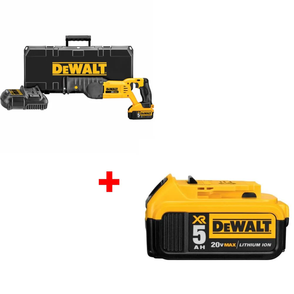 DeWalt DCS380P1 20V MAX Recip Saw Blade Kit w/ FREE DCB205 20V Battery Pack - Mactool Shop