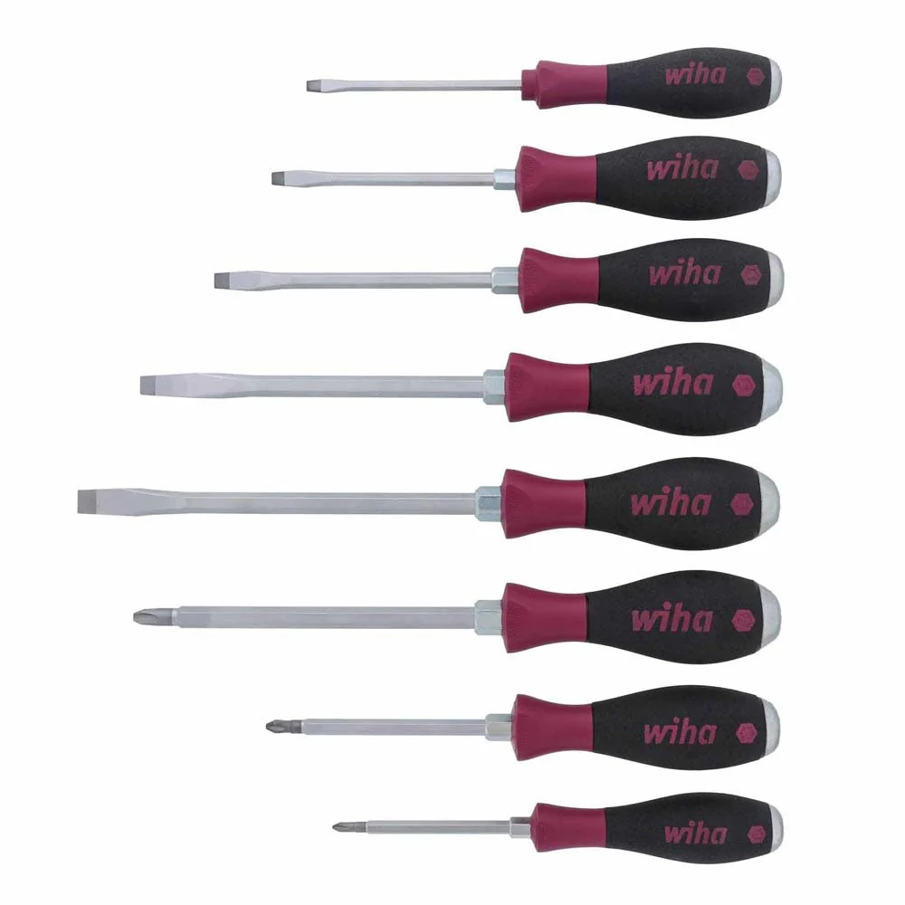 Wiha 53398 8 Piece MicroFinish XHeavy Duty Slotted and Phillips Screwdriver Set - Mactool Shop