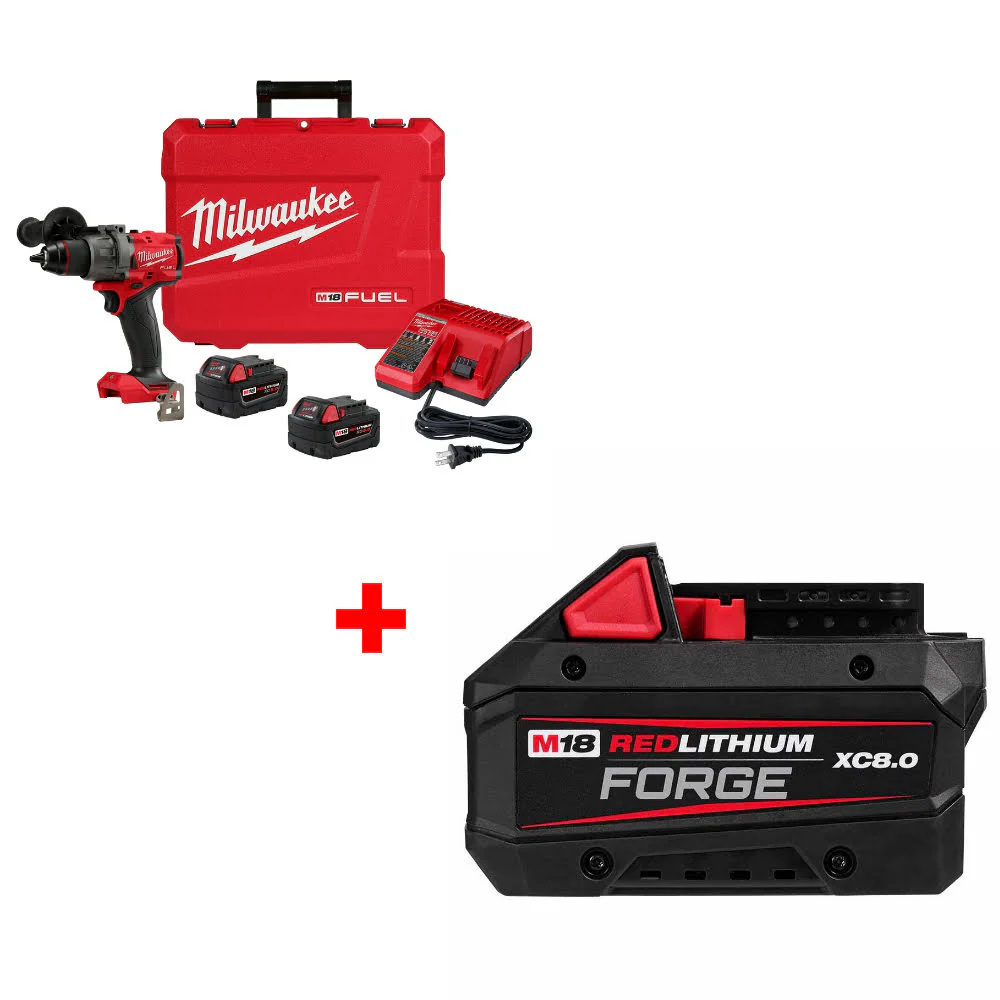 Milwaukee 2904-22 M18 FUEL Drill/Driver Kit W/ FREE 48-11-1881 M18 Battery Pack - Mactool Shop