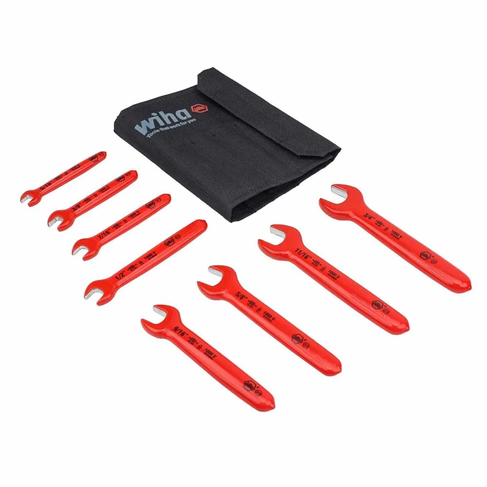 Wiha 20192 8 Piece Insulated Open End Wrench Set - SAE - Mactool Shop