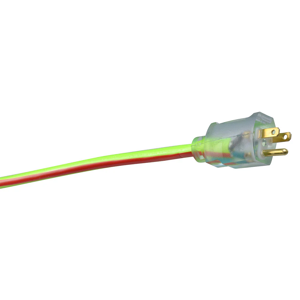 Southwire 2549SW0054 12/3 100' SJTW Green/Red Extension Cord with Lighted End - Mactool Shop