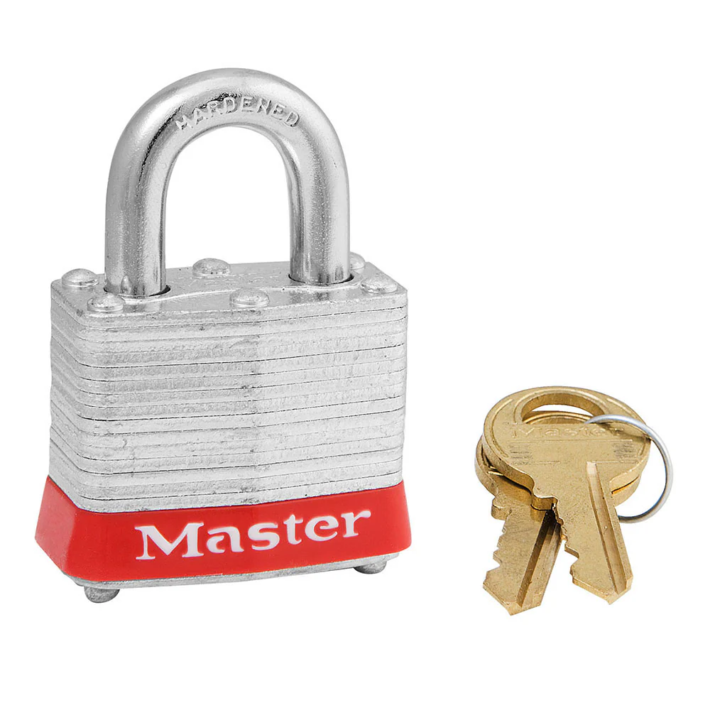 MasterLock 3RED Red Laminated Steel Safety Padlock, 40mm Wide - Mactool Shop