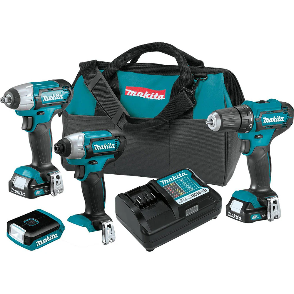 Makita CT411 12V Max CXT Lithium-Ion Cordless 4-Pc. Combo Kit (1.5Ah) - Mactool Shop