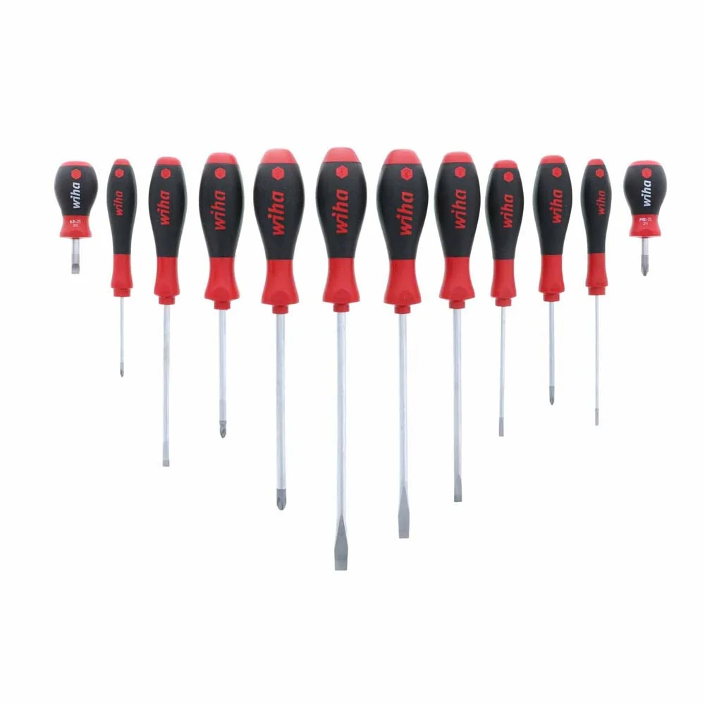 Wiha 30297 12 Piece SoftFinish Slotted and Phillips Screwdriver Set - Mactool Shop