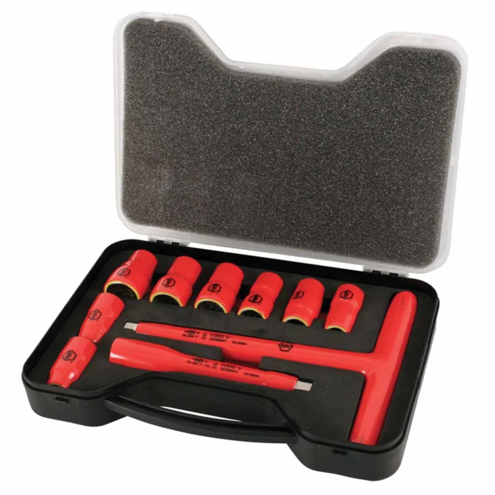 Wiha 31496 10 Piece Insulated T-Handle Socket Set 3/8