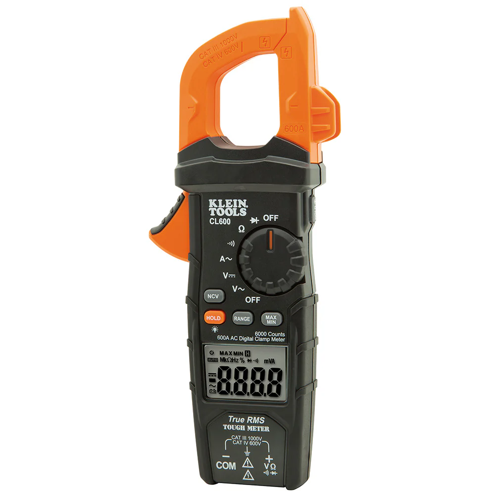 Klein Tools CL600 Digital Clamp Meter AC Auto-Ranging 600A - Mactool Shop