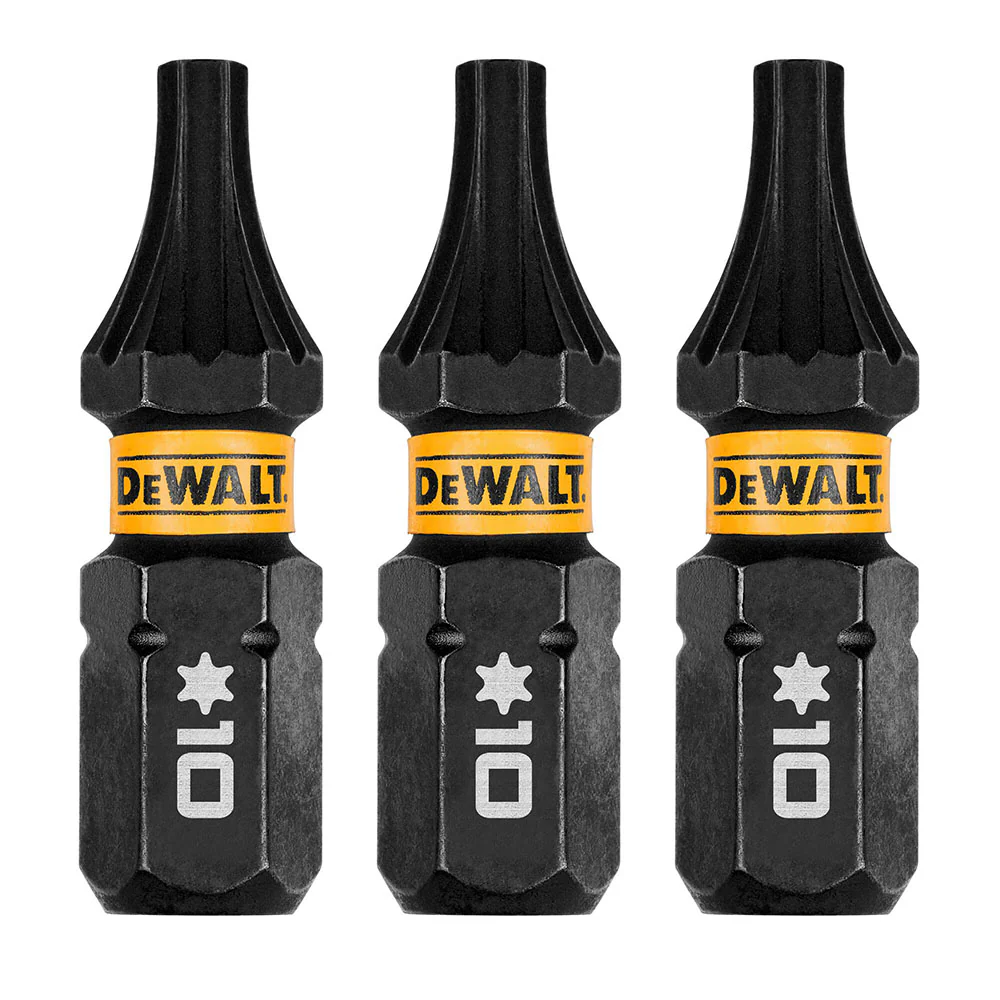 DeWalt DWAF1TX10IR3 T10 FLEXTORQ 1/4 x 1in Impact Driver Bits, 3-Pack - Mactool Shop
