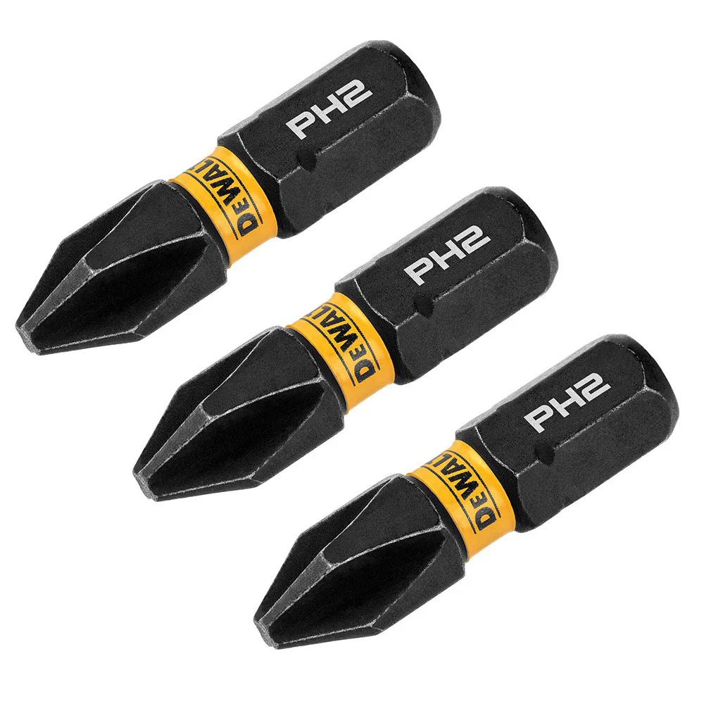 DeWalt DWAF1PH2IR3 PH2 FLEXTORQ 1/4 x 1in Impact Driver Bits, 3-Pack - Mactool Shop